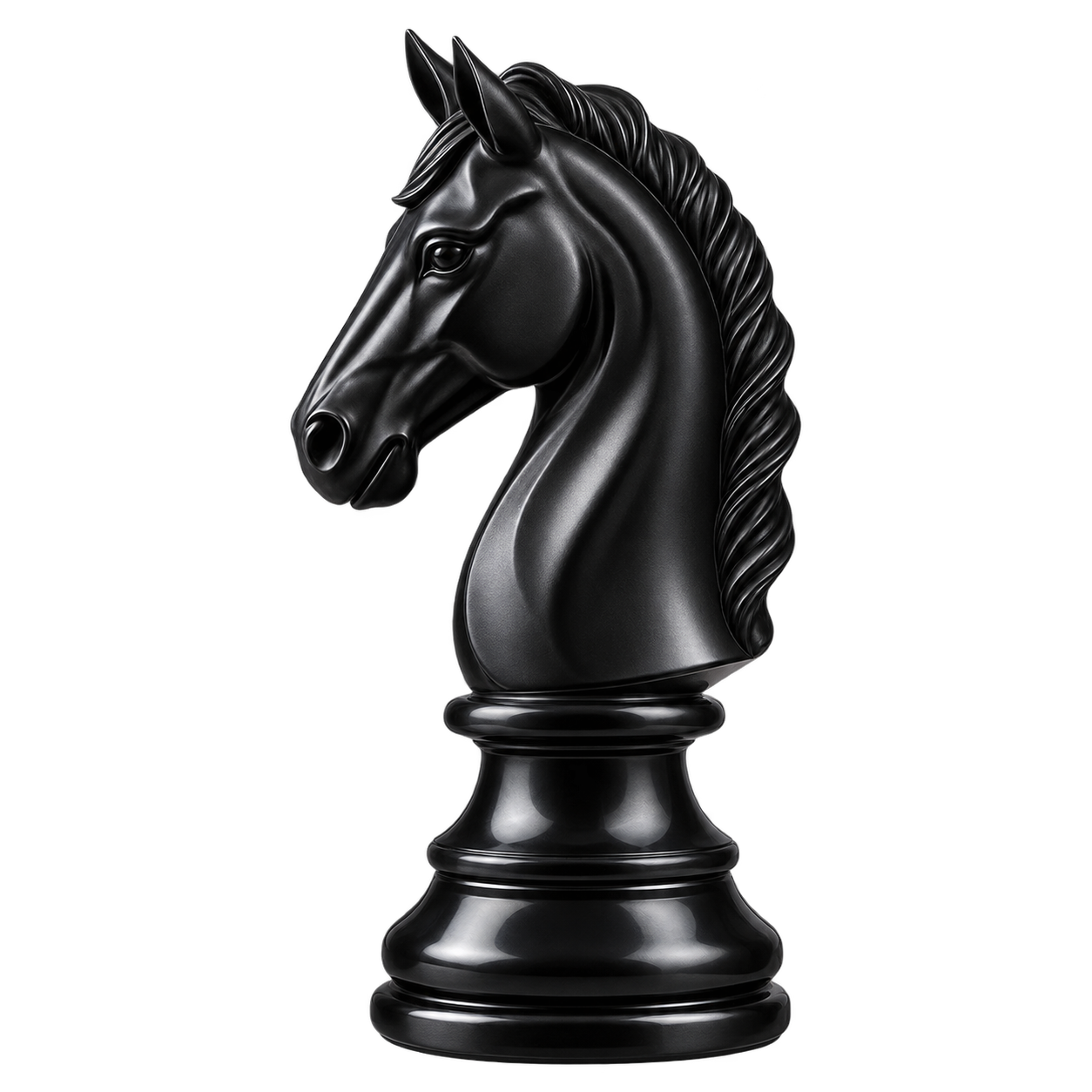 Black knight chess piece